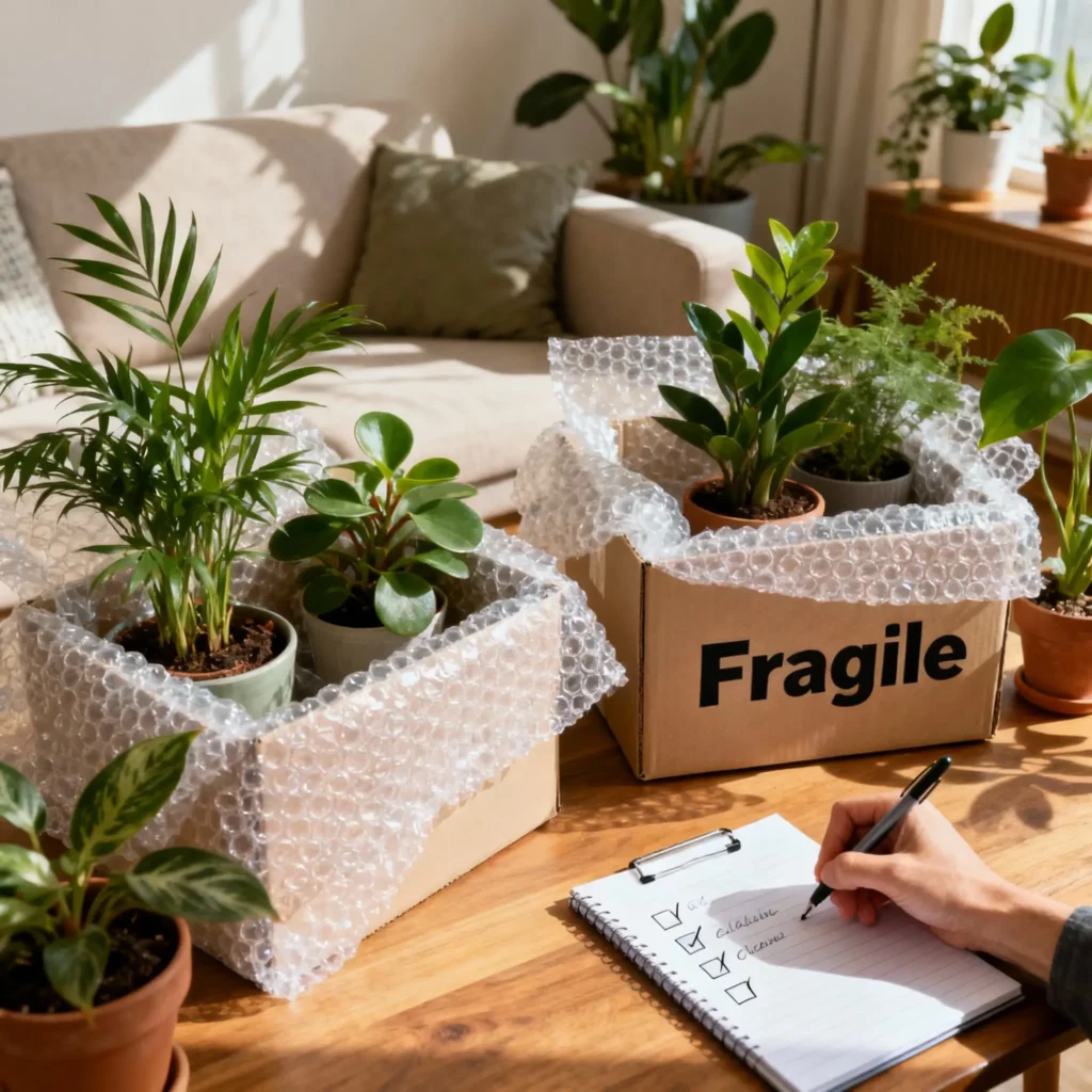 Checklist for moving with indoor plants